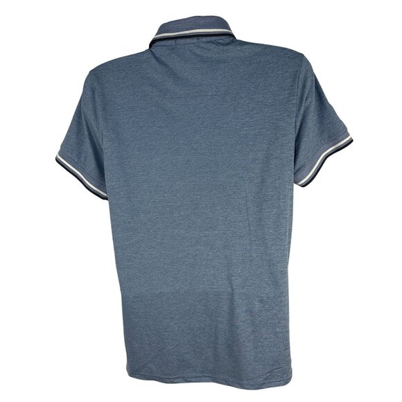 Leg3nd Golf Mens Extreme Stretch Polo Shirt Size M Blue Short Sleeve Collared - Picture 2 of 7